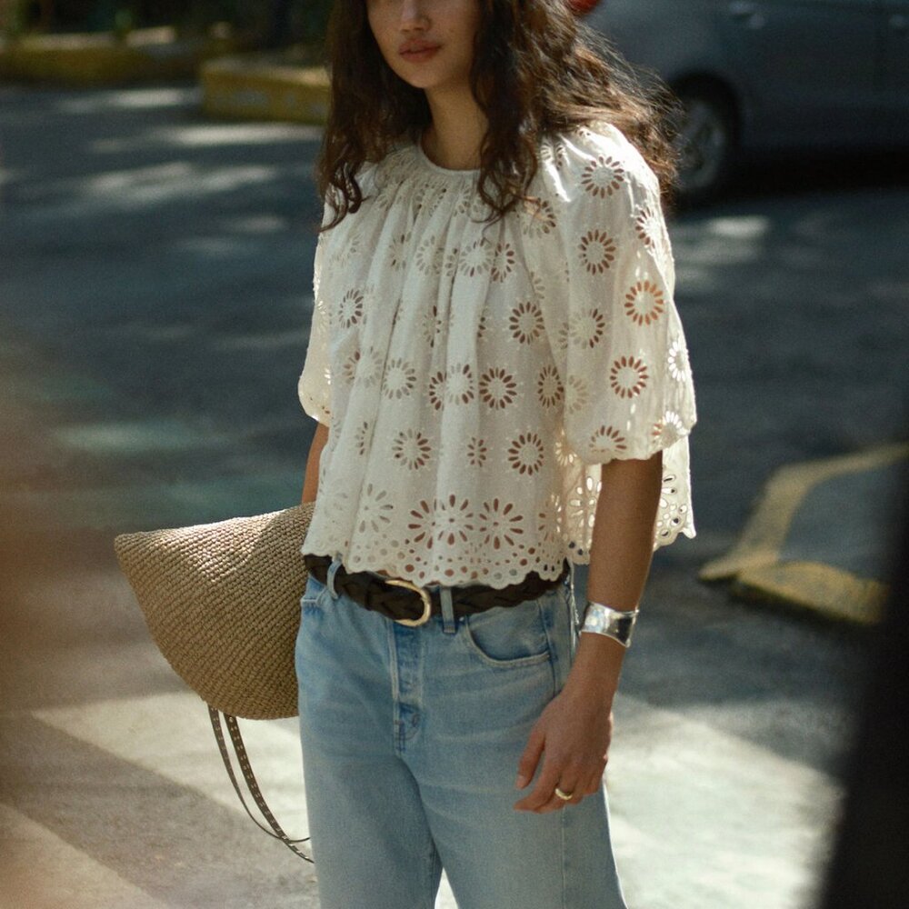 Madewell Cream Eyelet Blouse - Picture 9 of 9